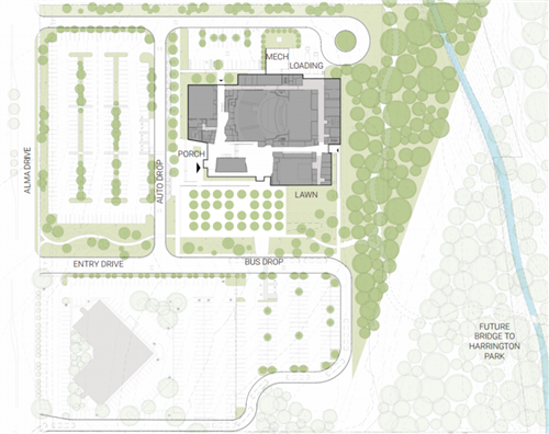 Rendering of Fine Arts Center Map